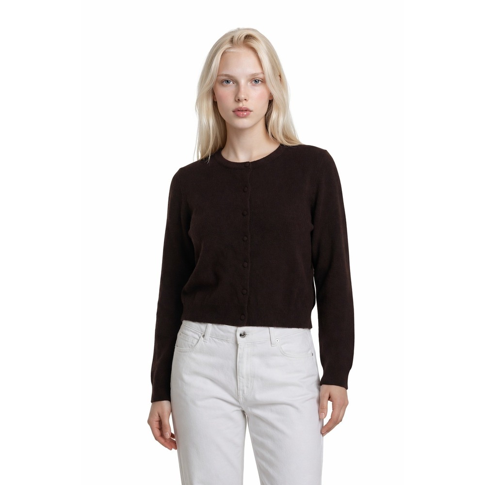 NEW Tuckernuck Cardigan Sweater Women's Size XXL Brown 100% Cashmere Button Crew